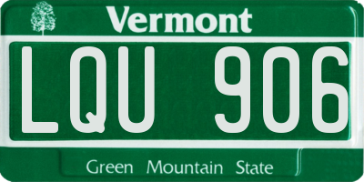 VT license plate LQU906