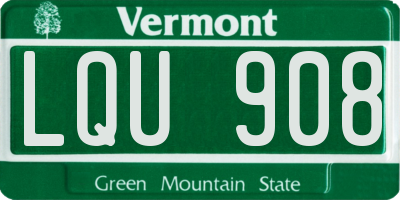 VT license plate LQU908