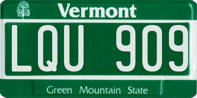 VT license plate LQU909