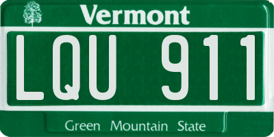 VT license plate LQU911