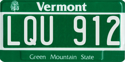 VT license plate LQU912