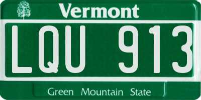VT license plate LQU913