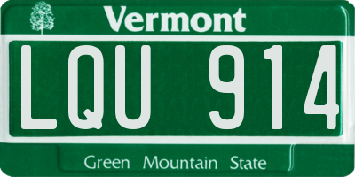 VT license plate LQU914
