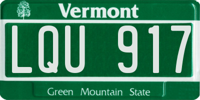 VT license plate LQU917