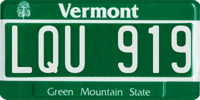 VT license plate LQU919