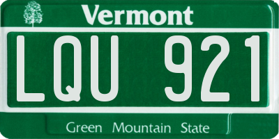 VT license plate LQU921