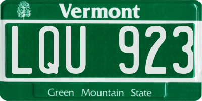 VT license plate LQU923