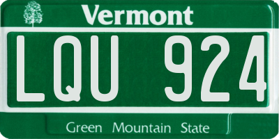 VT license plate LQU924