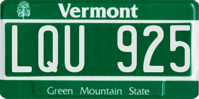 VT license plate LQU925