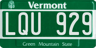 VT license plate LQU929