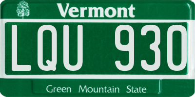 VT license plate LQU930