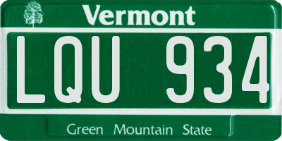 VT license plate LQU934
