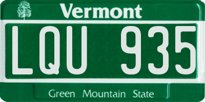 VT license plate LQU935