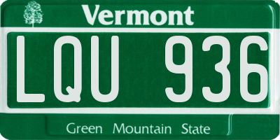 VT license plate LQU936