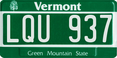 VT license plate LQU937