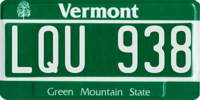 VT license plate LQU938