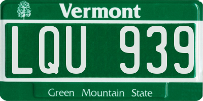VT license plate LQU939