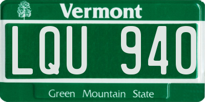 VT license plate LQU940