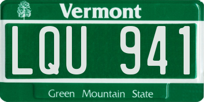 VT license plate LQU941