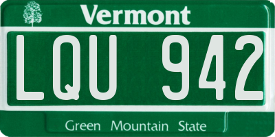 VT license plate LQU942