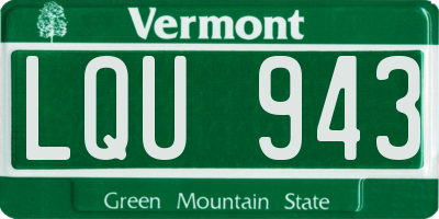 VT license plate LQU943