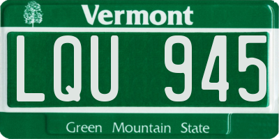 VT license plate LQU945
