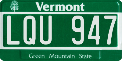 VT license plate LQU947