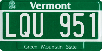 VT license plate LQU951
