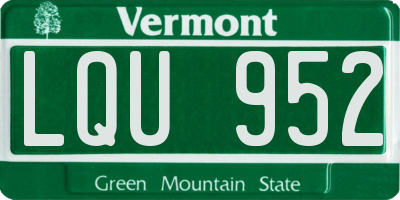 VT license plate LQU952