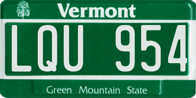 VT license plate LQU954