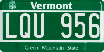 VT license plate LQU956