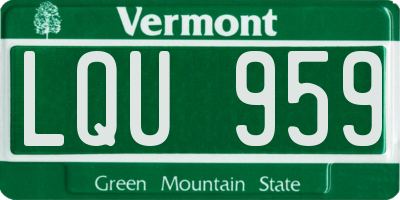VT license plate LQU959