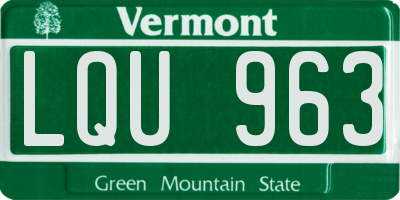 VT license plate LQU963