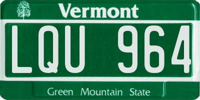 VT license plate LQU964