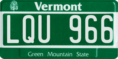 VT license plate LQU966