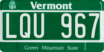 VT license plate LQU967