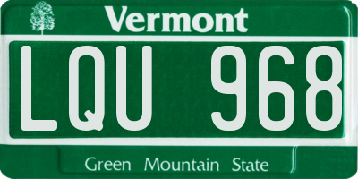 VT license plate LQU968