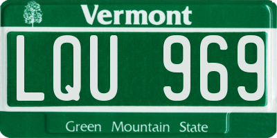 VT license plate LQU969