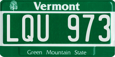 VT license plate LQU973