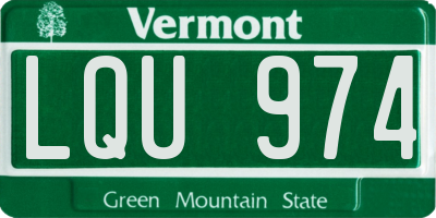 VT license plate LQU974