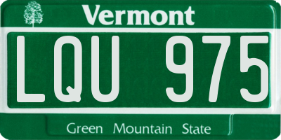 VT license plate LQU975