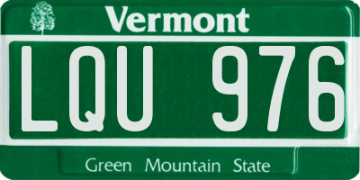 VT license plate LQU976
