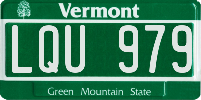 VT license plate LQU979