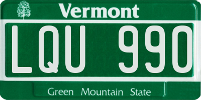 VT license plate LQU990