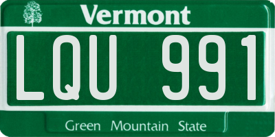 VT license plate LQU991