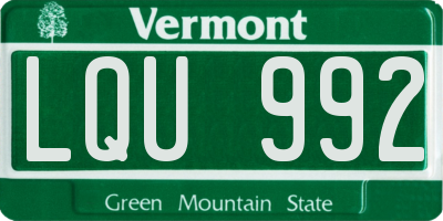 VT license plate LQU992