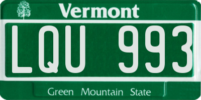 VT license plate LQU993