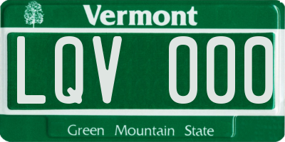 VT license plate LQV000