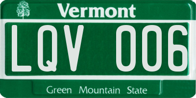 VT license plate LQV006