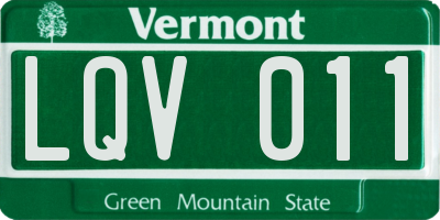 VT license plate LQV011